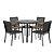 Conjunto Perpétua com Mesa Ripada 1.00m + 4 Cadeiras - Imagem 1