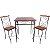 Mesa Quadrada 70x70 E 2 Cadeiras Ferro E Madeira - Imagem 1