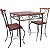 Mesa Quadrada 70x70 E 2 Cadeiras Ferro E Madeira - Imagem 2