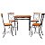 conjunto de mesa 90X90 com 4 cadeiras ferro e madeira - Imagem 1
