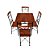 conjunto de mesa 90X90 com 4 cadeiras ferro e madeira - Imagem 1