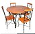 Mesa De Jantar Tampo 90 Cm e 4 Cadeiras Em Ferro E Madeira - Imagem 1