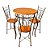 Jogo Mesa Redonda Com 3 Cadeiras Ferro Madeira Restaurante - Imagem 1