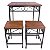 Mesa 70x70 Quadrada + 2 Bancos Rusticos - Imagem 2