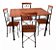 Mesa 120x80 cm Com 4 Cadeiras Ferro Madeira - Imagem 1