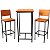 Conjunto Mesa 50x50 Quadrada Ferro Madeira e 2 Banquetas Altas - Imagem 3