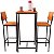 Conjunto Mesa 50x50 Quadrada Ferro Madeira e 2 Banquetas Altas - Imagem 2