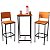Conjunto Mesa 50x50 Quadrada Ferro Madeira e 2 Banquetas Altas - Imagem 1
