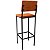 Conjunto Mesa 50x50 Quadrada Ferro Madeira e 2 Banquetas Altas - Imagem 9