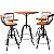 Conjunto Bistrô Ferro E Madeira Mesa 70 cm + 4 Banquetas - Imagem 1