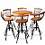 5 Jogos bistro 70 cm com 4 banquetas, 3 jogos bistro 70 cm com 6 banquetas, 3 jogos bistro 50 cm com 4 banquetas - Imagem 2
