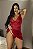 Camisola plus size com renda trabalhada e Cetim Vermelho 4016 Garota Veneno - Imagem 4
