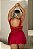 Camisola plus size com renda trabalhada e Cetim Vermelho 4016 Garota Veneno - Imagem 6