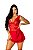 Camisola plus size com renda trabalhada e Cetim Vermelho 4016 Garota Veneno - Imagem 7