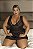 Camisola plus size com renda trabalhada e Cetim Cor Preta 4016 Garota Veneno - Imagem 6