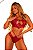 Conjunto Vermelho de Cirre Com Cropped + Calcinha - Sabrina - Imagem 1