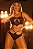 Conjunto Preto de Cirre Com Cropped + Calcinha - Sabrina - Imagem 5