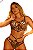 Conjunto Animal Print de Cirre Com Cropped + Calcinha - Sabrina Onça Oncinha - Imagem 1