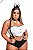 Fantasia Plus Size Coelhinha Carnaval Com Orelha Top E Short - Imagem 1
