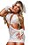 Conjunto Noiva Sexy Véu Da Paixão Com Calcinha Vestido Luvas E Véu - Imagem 1