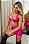 Conjunto Docinho Sexy Rosa Pink Com Calcinha Top E Saia com Abertura - Imagem 4
