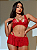 Conjunto 3 em 1 Liserie com sutiã, calcinha e saia Rubi Vermelho - Imagem 4
