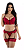 Cropped Trabalhado Com Renda, Calcinha, Liga E Perneira - Vermelho De Luxe - Imagem 1