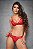 Conjunto De Lingerie Em Arrastão Com Sutiã E Calcinha Sensual Com Forro - Imagem 6