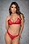 Conjunto De Lingerie Em Arrastão Com Sutiã E Calcinha Sensual Com Forro - Imagem 4