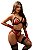 Conjunto Lingerie De Renda Malícia Com Cinta-liga Luva Meia - Vermelho - Imagem 1
