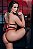 Conjunto Lingerie De Renda Malícia Com Cinta-liga Luva Meia - Vermelho - Imagem 5