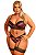 Conjunto Plus Size Com Cropped Trabalhado Calcinha Perneira - Rosa - Imagem 1