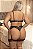 Conjunto Plus Size Com Cropped Trabalhado Calcinha Perneira - Preto - Imagem 6