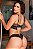 Cropped Com Bojo Soft E Calcinha Trabalhada Em Renda E Tule - Preto com Vermelho - Imagem 7