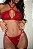 Conjunto Sensual Paetê Cruzado Argola Prata Regulável Vermelho Paetês - Imagem 8