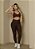 Conjunto Fitness Feminino Legging Oncinha Empina Bumbum Marrom Escuro - Imagem 1