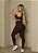 Conjunto Fitness Feminino Legging Oncinha Empina Bumbum Marrom Escuro - Imagem 4