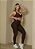 Conjunto Fitness Feminino Legging Oncinha Empina Bumbum Marrom Escuro - Imagem 3