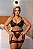 Conjunto Lingerie Sexy Cinta Liga Plus Size Renda E Arrastão Preto - Imagem 5