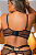 Conjunto Lingerie Sexy Cinta Liga Plus Size Renda E Arrastão Preto - Imagem 6