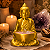 Estátua Buda Zen com Tigela - Dourado - Imagem 2
