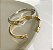 Bracelete ponta dois corações dourado - Imagem 3