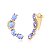 Brinco Ear Cuff Quatro Zircônias lavanda - Imagem 1