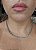 Colar Choker Riviera Azul Aqua 3 pontas 4mm ródio - Imagem 4