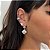 Brinco Trevo Celine com zirconias - Imagem 2