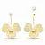 Brinco Ear Jacket Flor Fios Pérola Shell Zircônia - Imagem 3