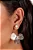 Brinco Ear Jacket Flor Fios Pérola Shell Zircônia - Imagem 1