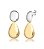 Brinco Duo Oval Com Gota Mix Banho - Imagem 1
