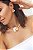 Conjunto Choker Aro Com Brinco Pingente Três Banhos de Ouro  Flor - Imagem 1