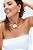 Conjunto Choker Aro Com Brinco Pingente Três Banhos de Ouro  Flor - Imagem 2